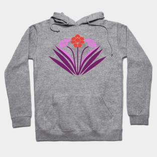 Art Deco geometric flowers in red and purple Hoodie